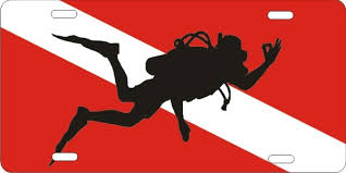 Have you ever wondered how that red and white flag familiar to all divers came to be? Personalized Novelty License Plate Diver Down Flag With Scuba Diver Decorative Vanity Front Plate