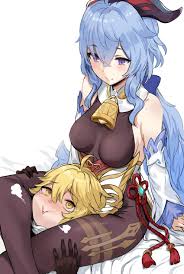 ganyu and aether (genshin impact) drawn by hews | Danbooru