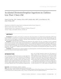 pdf accidental dextromethorphan ingestion in children less