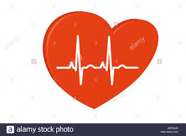 Red Heart On A White Background Pulse Rate Chart