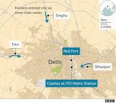 It forms the national capital territory of delhi, rather than being part of a state. India Protest Farmers Breach Delhi S Red Fort In Huge Tractor Rally Bbc News