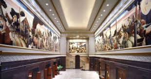 One Of The Lobbies At The Indiana University Auditorium Features Thomas Hart Benton Murals There Were Thomas Hart Benton University Campus Indiana University