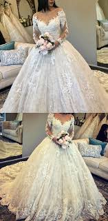 Vintage Long Sleeves Lace Ball Gown Wedding Dresses Illusion Neckline Illusion Neckline Wedding Dress Wedding Dresses Lace Ballgown Illusion Neckline Wedding