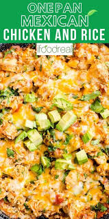 One Pan Mexican Chicken And Rice In 2020 Mexican Chicken And Rice Healthy One Pot Meals Healthy Family Meals