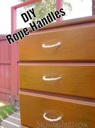 Learn how to make drawer pulls using wooden dowels. Furniture Freshening Diy Rope Handles