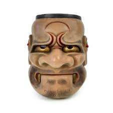 Buy Kiba-beshimi Mask: Hand-painted Cypress Wood, Shōwa Era, Japan Online  in India