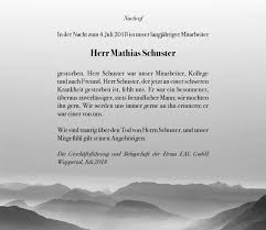 Alle Traueranzeigen für Mathias Schuster