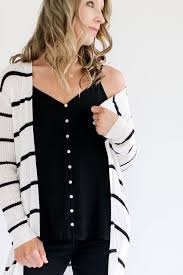 Black And White Striped Cardigan Black White Striped Cardigan Long Cardigan Knee Length Duster White And Black Stripes Very Comfy Black And White Cardigans Striped Sweater Outfit Fashion