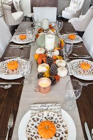 Fall Dining Room Tour Pumpkin Decor Tabletop Centerpiece Thanksgiving Table Leopard Dishes Farm Table Autumn Dining Fall Dining Room Thanksgiving Table