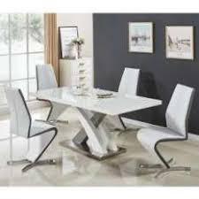 high gloss dining table & chairs sets