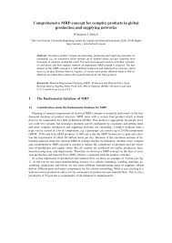 Mrp ii = manufacturing ressource planning (ganzheitliche markt. Pdf Comprehensive Mrp Concept For Complex Products In Global Production And Supplying Networks