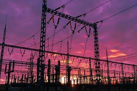 Substation On The Dramatic Sky Background Stock Photo - Download Image Now - Electricity Transformer, Electricity Substation, Electricity - iStock