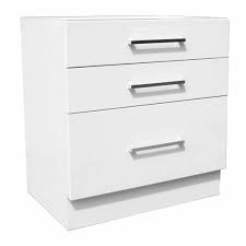 The cabinet is 31 wide, top 'baking pan' drawer opening is 5, bottom 2 'pot' drawers openings are about 10. Base Three 3 Drawer Pot Draw 80cm Diy Kitchen Cabinets Perth