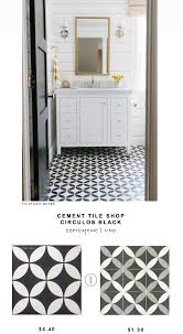 Black And White Cement Tile Bathroom Floor Cement Tile Shop Circulos Black Tile Copycatchic Cement Tile Cement Tile Shop Black Tiles