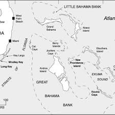 Physical map of the bahamas showing major cities, terrain, national parks, rivers, and surrounding the bahamas (officially, the commonwealth of the bahamas) is divided into 31 districts. Map Showing The Florida Keys And Bahamas Area Islands In Bold Type Are Download Scientific Diagram