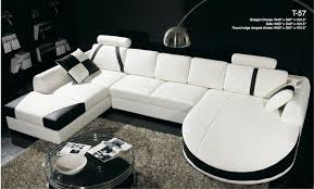 Black And White Leather Sectional Modern Contemporary White Black Leather Sectional Sofa Dual Chaise T 57 Sofas Diseno Disenos De Unas Interiores