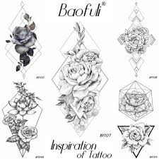 Check spelling or type a new query. Baofuli Sketch Geometric Rhombus Rose Tattoo Temporary Fake Flower Chain Tatoo Sticker Black Body Art Painting Tattoos Arm Neck Temporary Tattoos Aliexpress