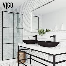 Lavabo De Salle De Bains Noir Sottile De Vigo Robinet Noir Mat 18 13 Po Vgt1434 Rona