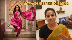 Where all the student will be wearing similar practice sarees or even different batches can have different colors. Dance Practice Saree Using A Normal Saree Bharatanatyam Saree Draping Tutorial Easy Method Youtube