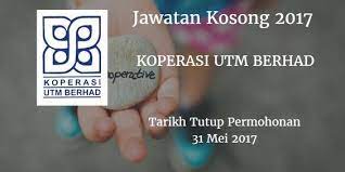 Masukkan email anda untuk mendapatkan informasi terkini dan hebahan jawatan kosong di blog ini rujukan dan contoh soalan exam. Jawatan Kosong Koperasi Utm Berhad 31 Mei 2017 Periklanan Malaysia Kewarganegaraan