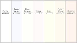 Snow, ivory and floral white follow them. White Colors Names Atomussekkai Blogspot Com