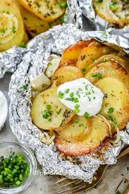Foil Potato Packets Are Easily Made On Grill In The Oven Or Over The Campfire Take This Potato Foil Potatoes On Grill Grilled Potato Packets Foil Potatoes