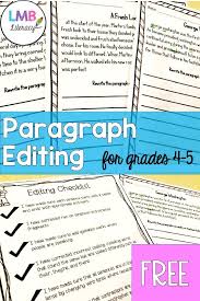 Free Sample Of Paragraph Editing Worksheets With Answer Key Teaching Writing Elementary Writing Writing Checklist