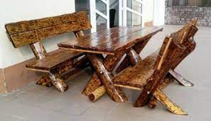 Find & download the most popular rustic table photos on freepik free for commercial use high quality images over 8 million stock photos. Casa Padrino Garden Furniture Set Rustic Table 2 Garden Benches Oak Solid Wood Real Wood Furniture Solid