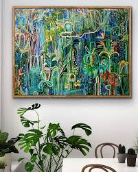 Midnight Tropics In 2020 Abstract Art Painting Boho Art Painting Small Canvas Art