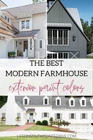 A deep black paint color is used for the trim and the railings. Most Popular Exterior Paint Colors Modern Farmhouse Paint Colors