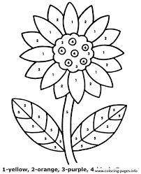 Coloring has never been this easy! Color By Number Easy Worsheet For Children Flower Coloring Pages Printable