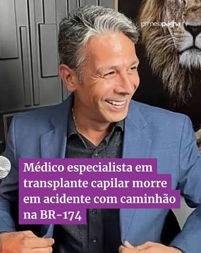 O m&eacute;dico Daivid Antonio Almeida Chaves, de 43 anos, morreu ap&oacute;s um acidente envolvendo o carro que dirigia e um caminh&atilde;o, na noite desse domingo (6), na BR-174, em Porto Esperidi&atilde;o. A