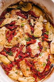 Melt In Your Mouth Chicken Thighs Prepared In The Crock Pot With Artichoke Hearts And Sun In 2020 Chicken Thigh Recipes Crockpot Chicken Thighs Chicken Dinner Recipes