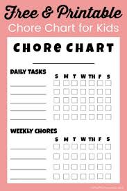 chores with kids free chore chart chore chart kids free