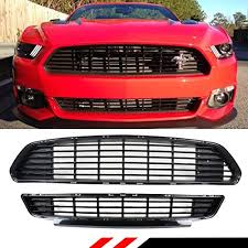Explore details & specs & the available options that scream style. Amazon Com Fits For 2015 2017 Ford Mustang Black California Style Front Bumper Upper Lower Grill Set Automotive