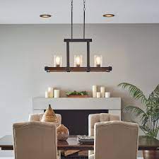 Kichler lighting barrington distressed black and wood rustic mini seeded glass cylinder pendant. Barrington 3 Light Kitchen Island Light Distressed Black Kichler Lighting
