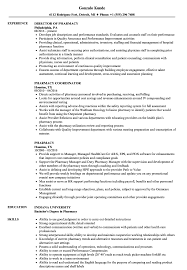 The pharmacist resume templates would help you get the stunning and brilliant resume or cover letter that you always wanted. Pharmacy Resume Samples Velvet Jobs