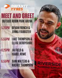 🤝 As part of our @davanti_tyres matchday takeover, supporters will be able  to meet players from our Men's and Women's teams outside Robin Park Arena.  . . . #WWRL #WiganWarriors #SLWIGCAT