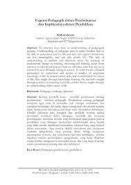 Berikut ini adalah contoh review untuk jurnal bertema ekonomi kota. Pdf Urgensi Pedagogik Dalam Pembelajaran Dan Implikasinya Dalam Pendidikan