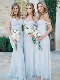A Line Tulle Ruffles Silver Off The Shoulder Bridesmaid Dresses In Uk Pale Blue Bridesmaid Dresses Off Shoulder Bridesmaid Dress Bridesmaid