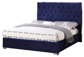 The upholstered headboard is padded, which. Kressa Velour Upholstered Platform Tufted Bed Contemporary Platform Beds By Furniture Import Export Inc Houzz