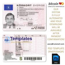 Sweden Driving Licence Template Korfort Sverige Transportstyrelsen Templates Psd Templates Certificate Templates