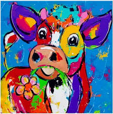 Full 5d Colored Flowers Daimond Painting 3d Diamond Painting Full Cows Rhinestones Diamant Painting Embroid Animal Paintings Farm Animal Paintings Cow Painting