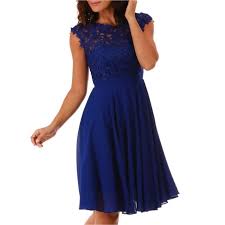 Modèle à manches longues avec dos ouvert surmonté d'un bouton sur la nuque. Robe Bleue Avec Dentelle Bleu Cdiscount Pret A Porter