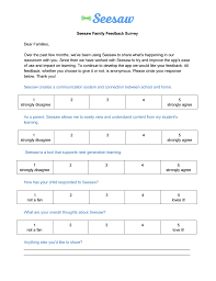 We 39 Ve Created A Google Form Template Or Google Doc Which You Could Customize If You Want To Survey Your Parents About Parent Survey Seesaw Survey Template