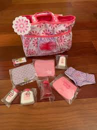 Bitty Baby Diaper Bag Set Bnib Everything Still Has Original Tags And Is In Sealed Packages One Of The Cutest Bitty American Girl Doll Accessories American Girl Baby Doll Diaper Cream