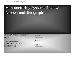 Manufacturing Systems Review Assessment Checklist