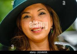 Mari Mulyani enjoying the Concours of Elegance 2021 with her 1949 Bristol  401 Stock Photo