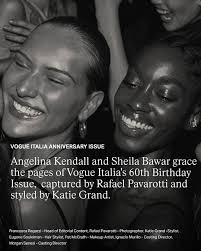Angelina Kendall and Sheila Bawar grace the pages of Vogue Italia's 60th  Birthday Issue, beautifully captured by Rafael Pavarotti and styled by  Katie Grand. ✨ Casting by Ignacio Murillo and Morgan Senesi. #