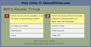 From tricky riddles to u.s. 80 S Music Trivia